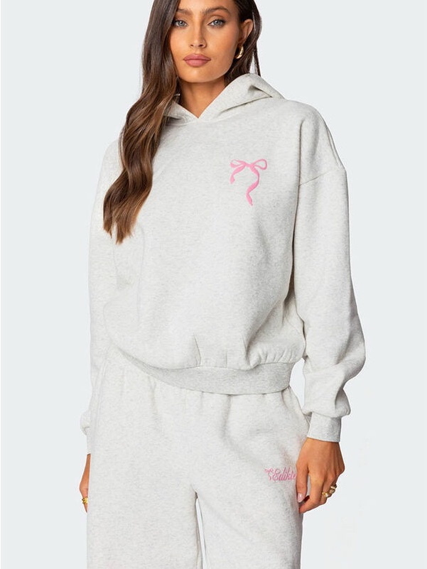 Sasha Bow Detail Hoodie - Edikted